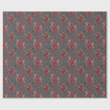  Pomegranate & Olive Botanical Wrapping Paper