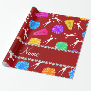 Papel De Presente Pompoms cheerleading vermelhos conhecidos feitos