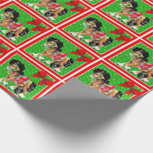 Papel De Presente Pônei pequeno do cavalo do Natal ocidental com