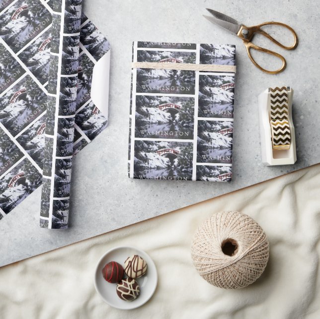Papel De Presente Ponte da Lua e Lagoa no Inverno | Seattle, Washing (Artesanato)