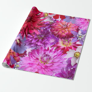 Papel De Presente Ponte das Flores - flores cor-de-rosa em grande fo