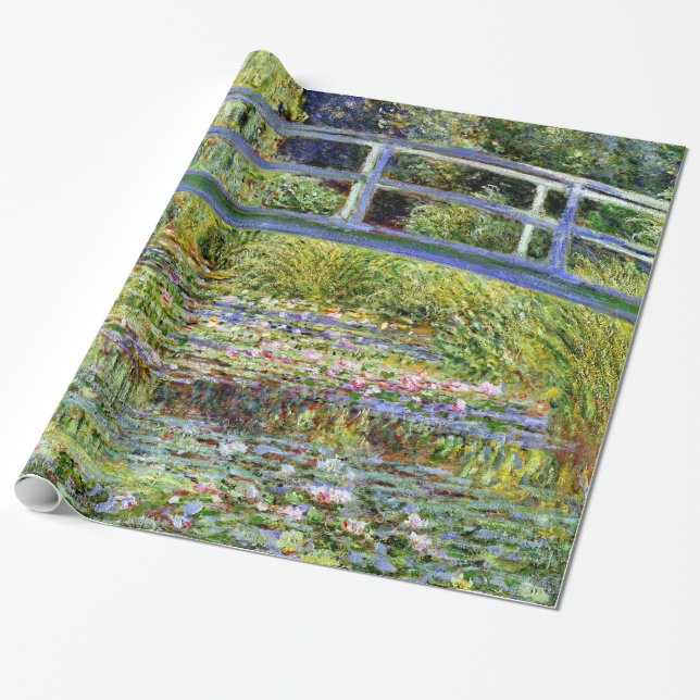 Papel De Presente Ponte Japonesa Fine Monet & Water Lily Pond (Desenrolado)