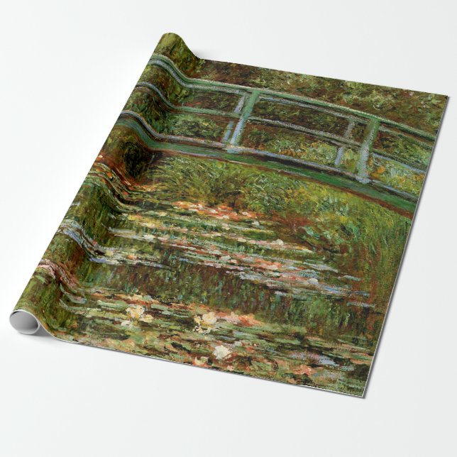 Papel De Presente Ponte Japonesa Monet Francês Giverney (Desenrolado)