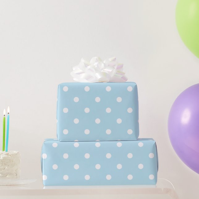Papel De Presente Pontinhos Azuis Bebê (Presentes para festas)