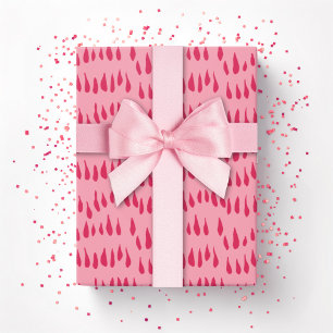 Papel De Presente Ponto de Chuva em Rosa Vibrante