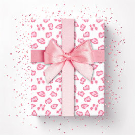 Papel De Presente Ponto de Leopardo em Rosa