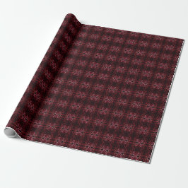Papel De Presente Ponto e Listras Rosa e Vermelho Padrão em Preto