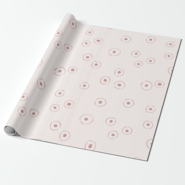 Papel De Presente Ponto Orgânico Abstrato Rosa Bege Claro (Desenrolado)