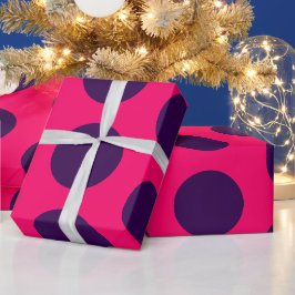 Papel De Presente Pontos bolha roxo rosa choque aniversário