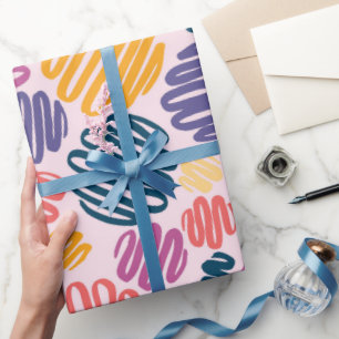 Papel De Presente Pontos coloridos contemporâneos