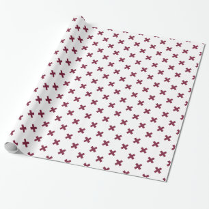 Papel De Presente Pontos cruzados de amora em branco