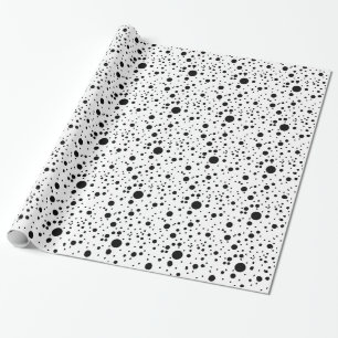 Papel De Presente Pontos Dalmatian pretos & brancos bonitos