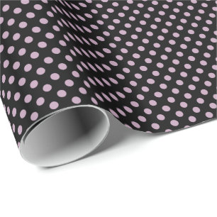 Papel De Presente Pontos de Bolha Cor de Rosa em Preto