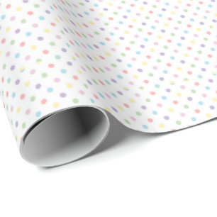 Papel De Presente Pontos de Chuva Pastéis para Chá de Bebê