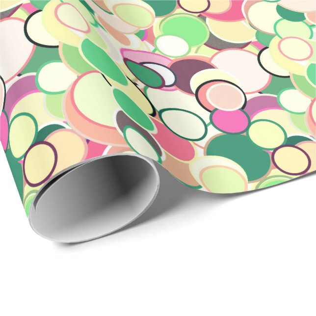 Papel De Presente pontos de confete do século médio - cores cítricas (Ponta do rolo)
