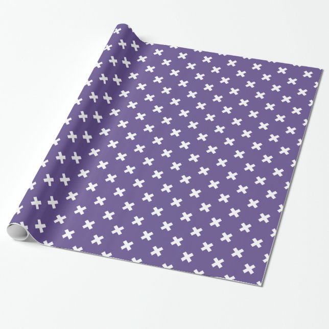 Papel De Presente Pontos de cruz brancos no ultravioleta (Desenrolado)