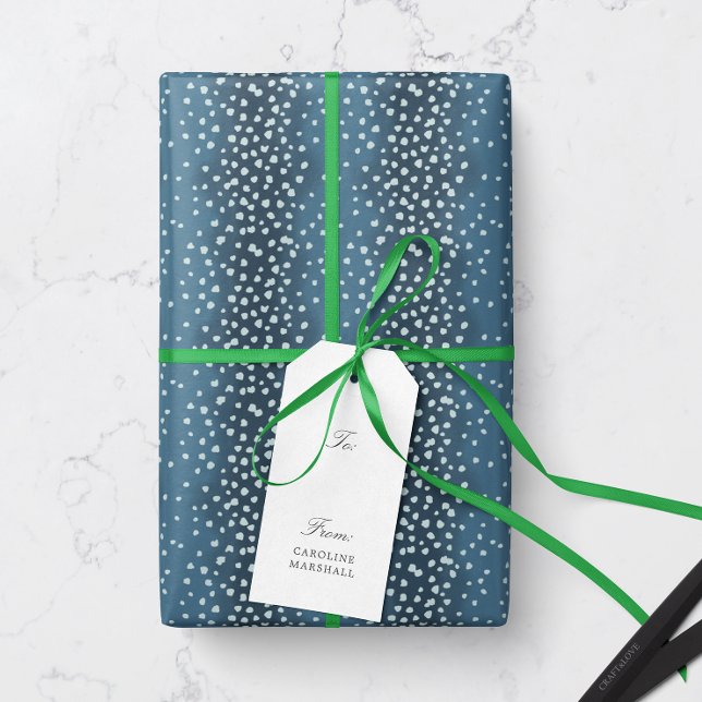 Papel De Presente Pontos de Fenda dos Veados Azuis do marinho (animal print baby deer fawn spot patterned gift wrapping paper in navy blue)