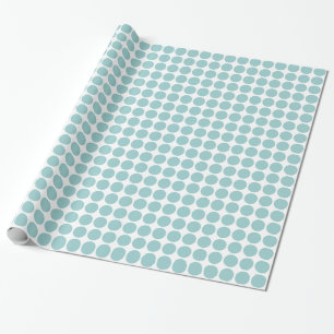 Papel De Presente Pontos do Círculo - Verde Azul Claro em Branco