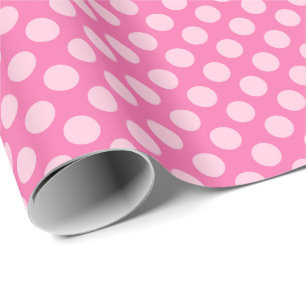 Papel De Presente Pontos do século médio - múltiplos pastéis, rosa
