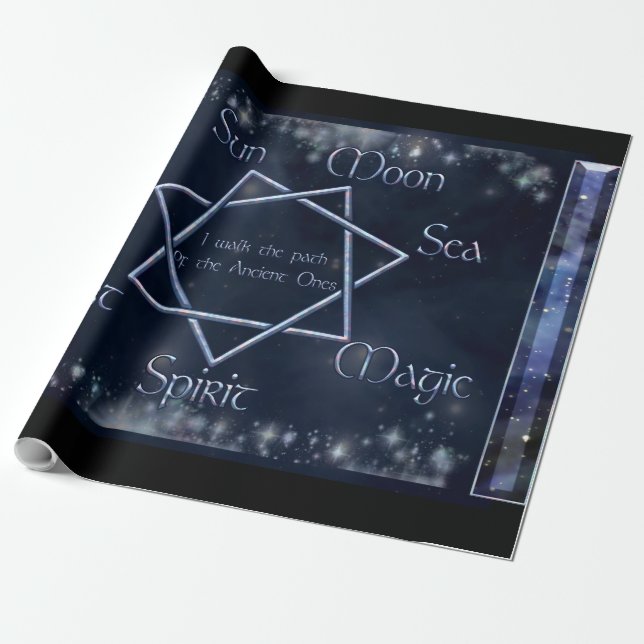 Papel De Presente Pontos do Septagrama das Estrelas (Desenrolado)