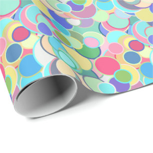 Papel De Presente Pontos dos confetes do meio século - multi pastel