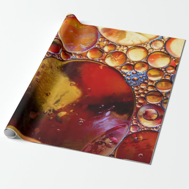 Papel De Presente pontos Dourados e vermelhos (Desenrolado)