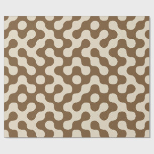 Papel De Presente Pontos Geométricos Modernos de Meados do Século em