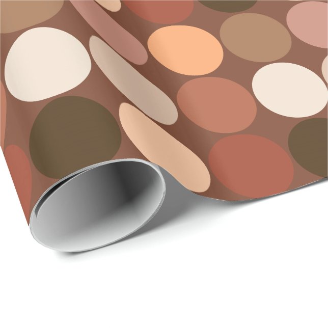 Papel De Presente Pontos gigantes do século médio, Castanho-chocolat (Ponta do rolo)