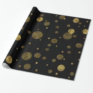 Papel De Presente Pontos Glam dos confetes de Bokeh do ouro