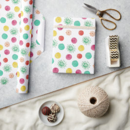 Papel De Presente Pontos impressão geral em aquarela multi-cor