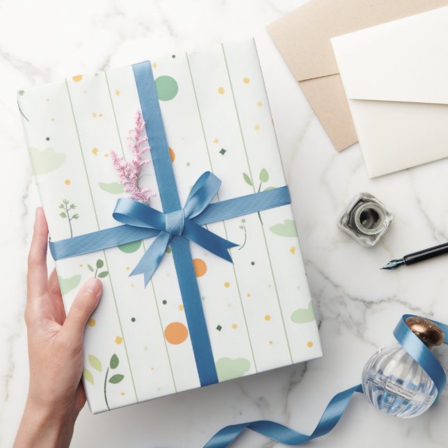 Papel De Presente Pontos Inferiores e Abstrato (Presentear)