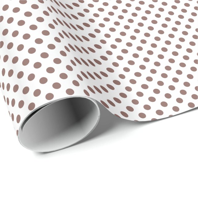 Papel De Presente Pontos Marrons de Conhaque em Branco (Ponta do rolo)
