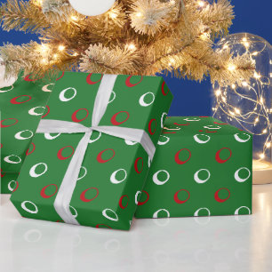 Papel De Presente Pontos modernos vermelhos verdes brancos Natal fof