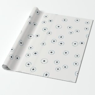 Papel De Presente Pontos Orgânicos Abstratos Azul Céu Pálido e Empoe