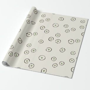 Papel De Presente Pontos Orgânicos Abstratos Verde Oliva Claro