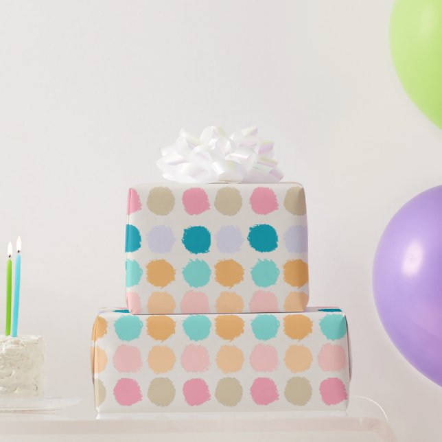 Papel de Presente Pontos Pastel (Presentes para festas)