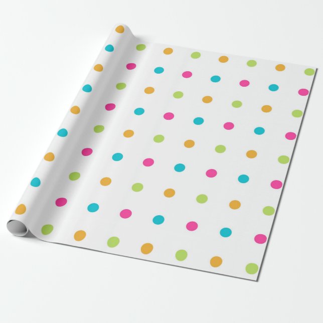 Papel De Presente Pontos Polka (Desenrolado)