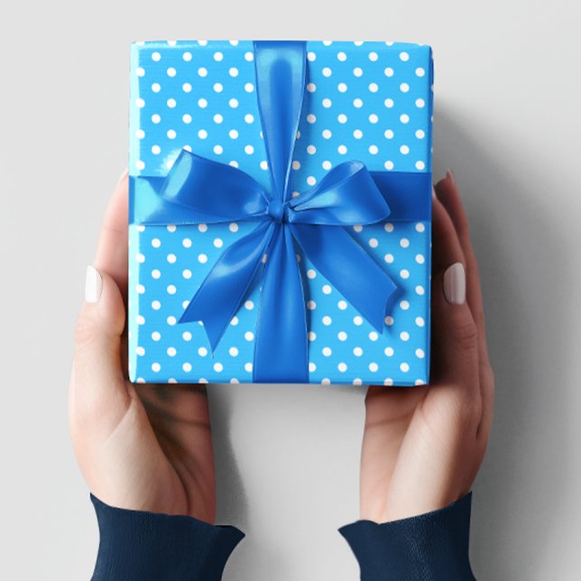Papel De Presente Pontos Polka Azuis (Criador carregado)