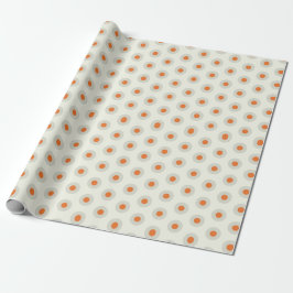 Papel De Presente Pontos polka cinza com centro amarelo pp3