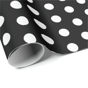 Papel De Presente Pontos Pontilhados Preto Branco