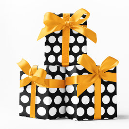 Papel De Presente Pontos pretos e brancos
