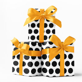 Papel De Presente Pontos pretos e brancos
