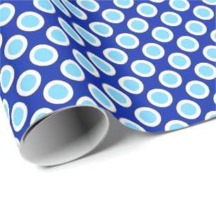 Papel De Presente Pontos retrorreflectores em círculo, azul de coba