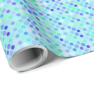 Papel De Presente pontos rosa, azul, roxo e verde