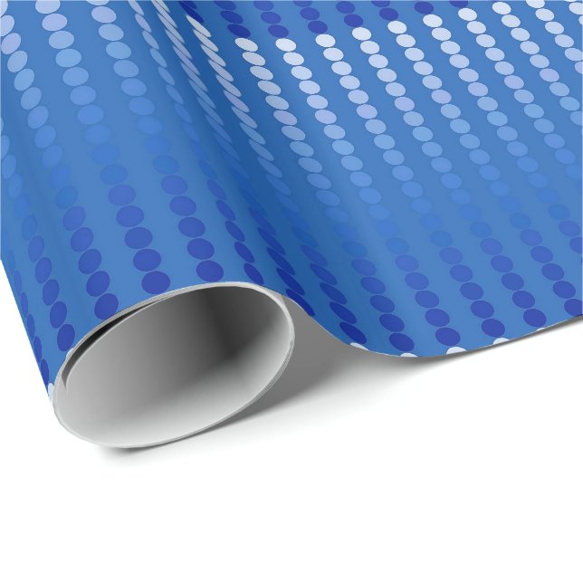 Papel De Presente Pontos satíricos - tons azuis de aço (Ponta do rolo)