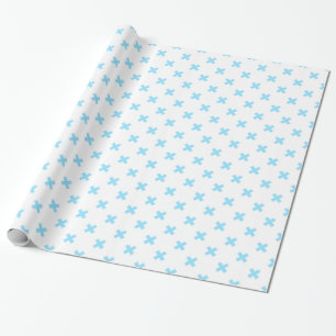 Papel De Presente Pontos transversais dos azuis bebés no branco