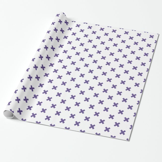 Papel De Presente Pontos transversais ultra violetas em branco (Desenrolado)