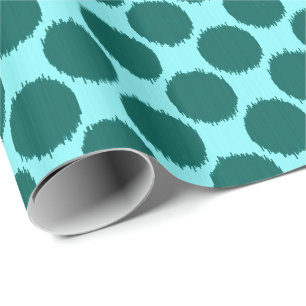 Papel De Presente Pontos, turquesa e aqua gigantes de Ikat