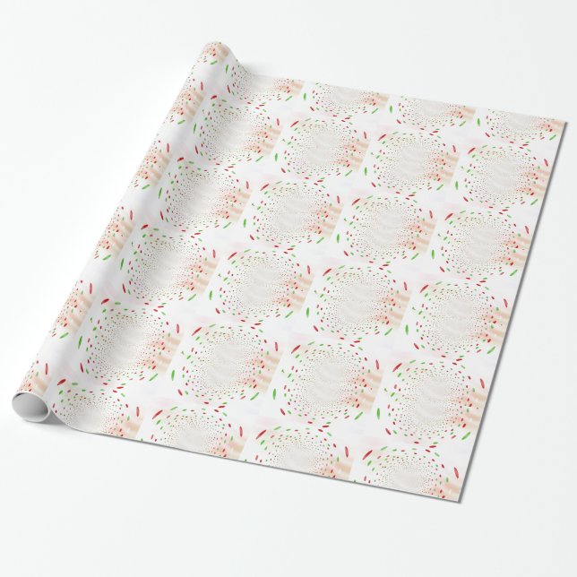 Papel De Presente Pontos Vermelhos e Verdes Sutis (Desenrolado)