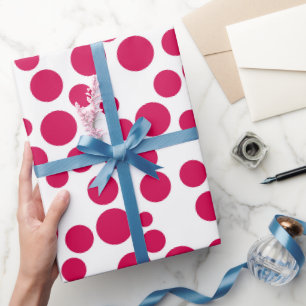 Papel De Presente pontos vermelhos em um fundo branco